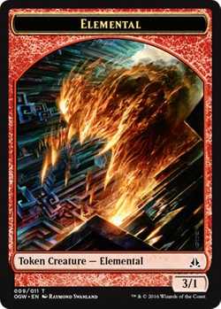 Elemental Token - Red - 3/1