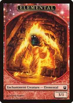 Elemental Token (Enchantment Creature) - Red - 3/1