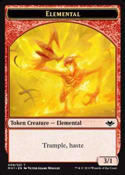 Elemental Token with Trample and Haste - Red- 3/1
