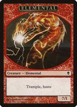 Elemental Token with Trample and Haste - Red- 7/1 