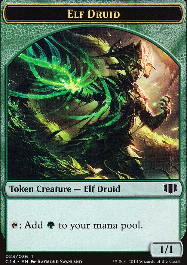 Elf Druid Token - Green - 1/1
