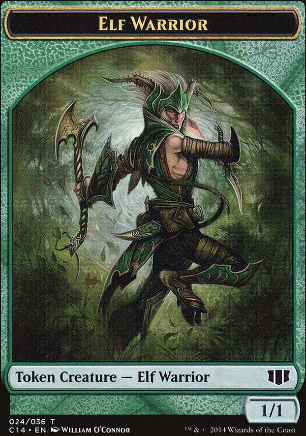 Elf Warrior Token - Green - 1/1