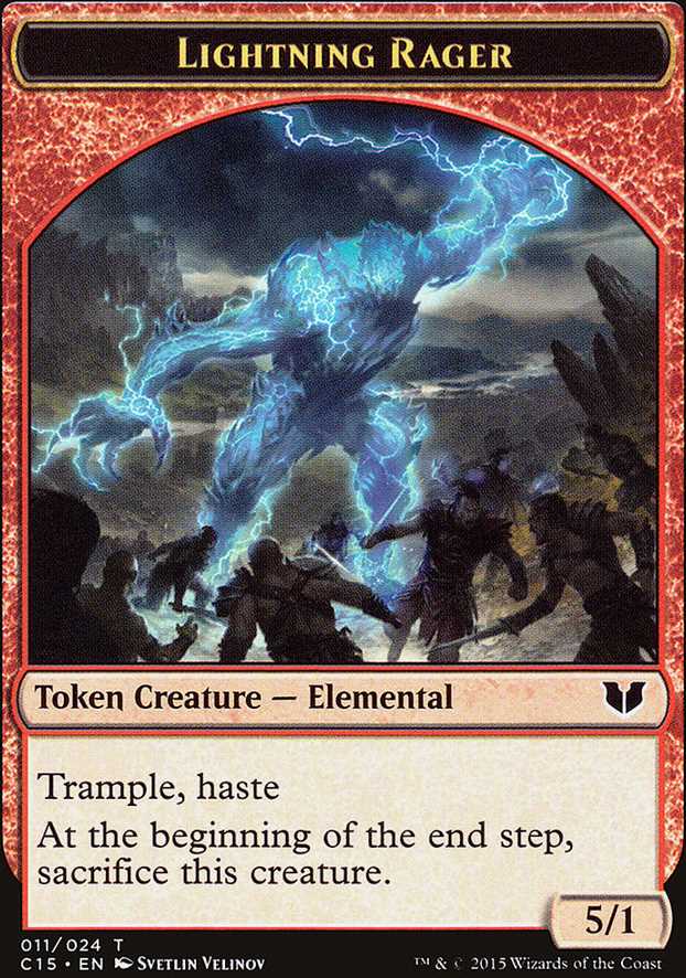Lightning Rager Token with Trample and Haste - Red - 5/1