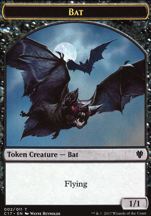 Bat Token with Flying - Black - 1/1