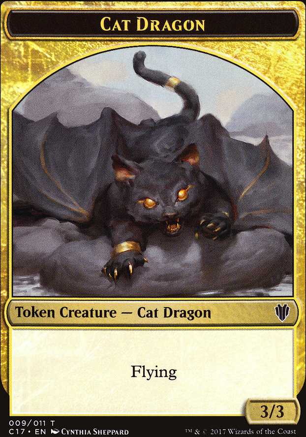 Cat Dragon Token with Flying - Multi-Color - 3/3
