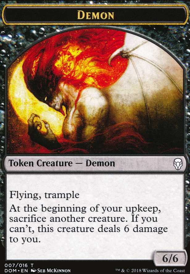 Demon Token with Flying and Trample - Black - 6/6