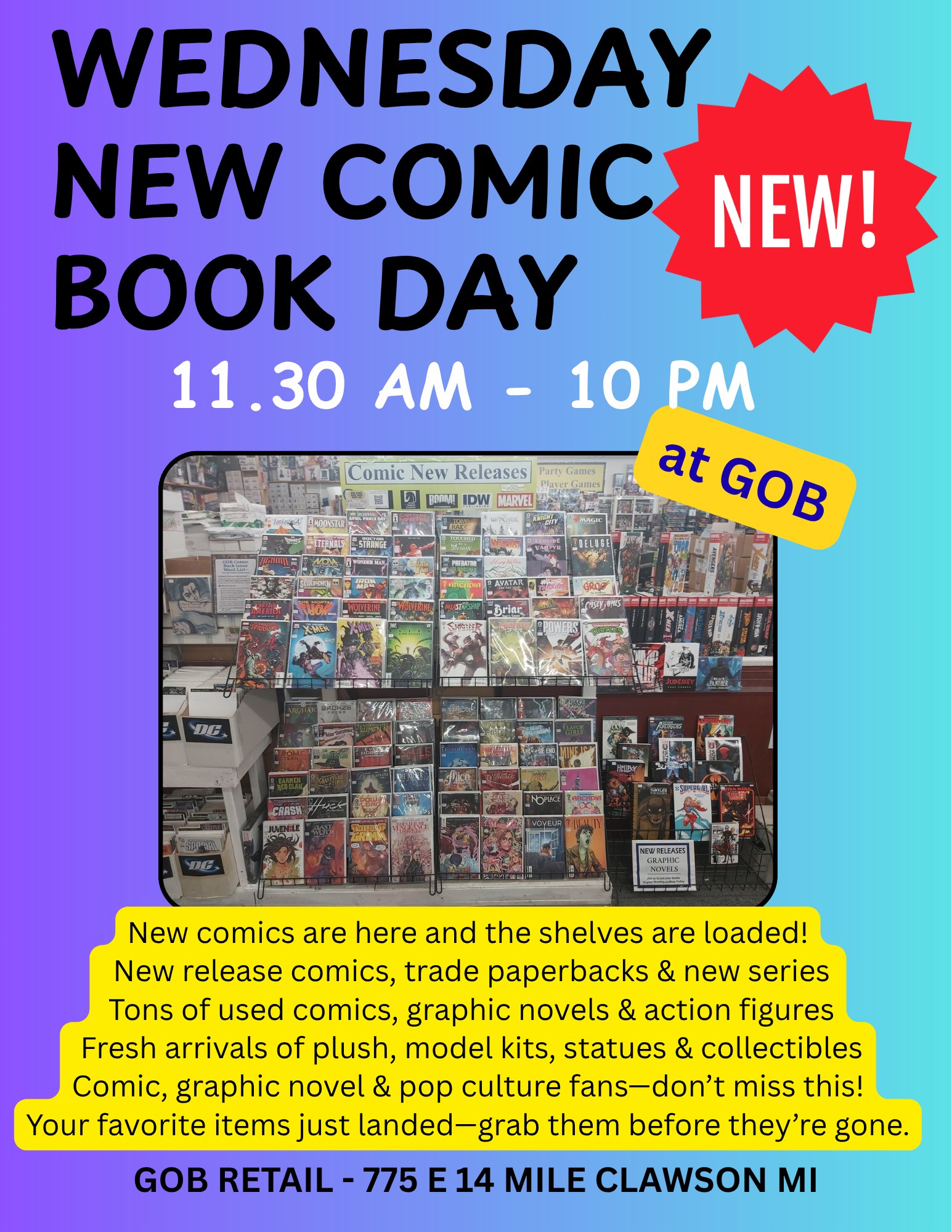 New Comics at GOB